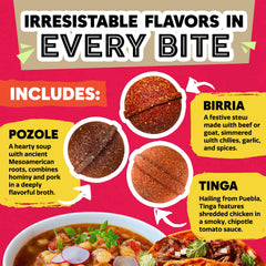 EZ Bombs pozole bomb ingredients laid out to show hominy-friendly spices and authentic blend