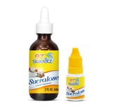 EZ-Sweetz front glass bottle showing clear label and benefit of long-lasting sweetness