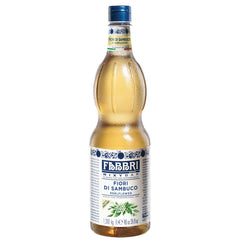 Fabbri elderflower bottle front label showing volume and Italian origin for authenticity