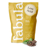 Fabula front packaging showing organic decaf label and freshness benefit
