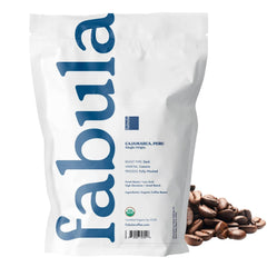 Fabula close-up of whole beans texture highlighting rich aroma and smoothness