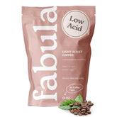 Fabula front packaging 12 oz bag showing organic and low-acid benefits