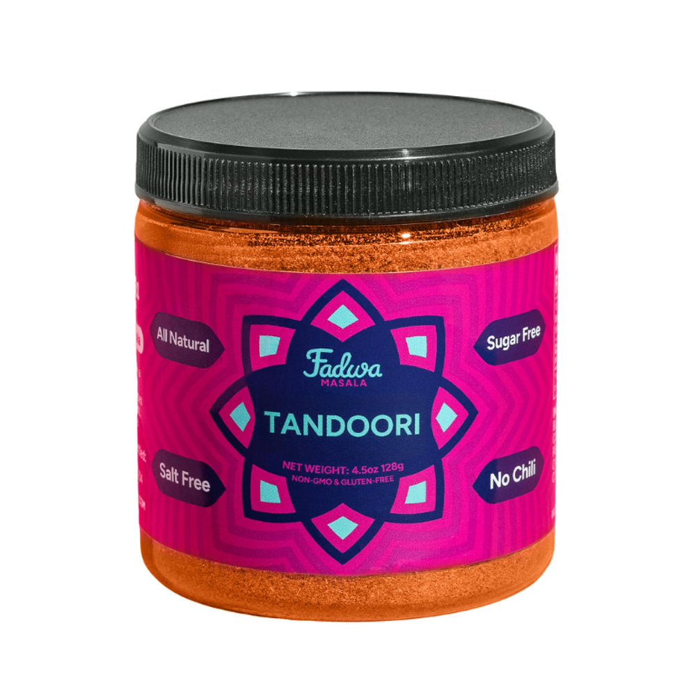 Fadwa Masala front jar view showing clear label and jar benefit