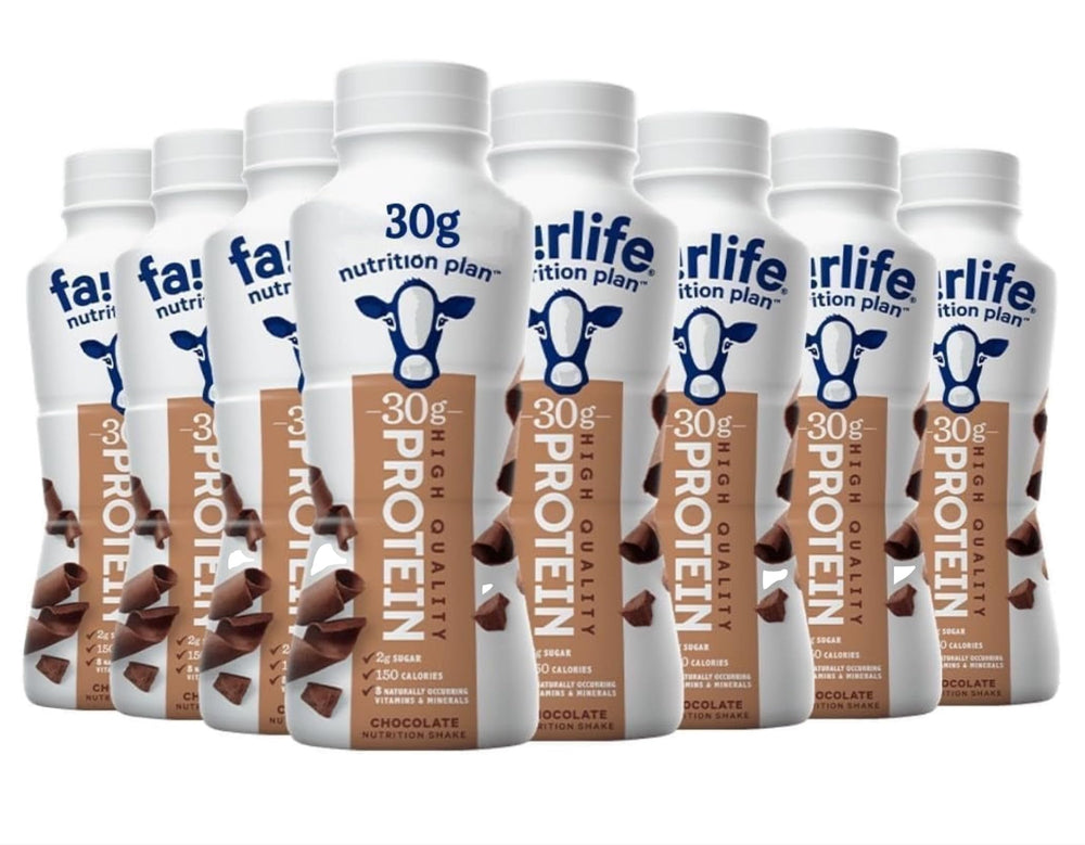 Fairlife front pack shot showing chocolate shake and easy grab convenience