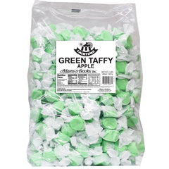 Fairtime green apple taffy front of bag showing brand and bulk size benefit