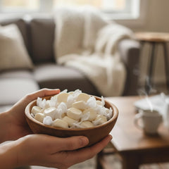 Fairtime taffy in a glass candy bowl on counter adding classic sweet display appeal