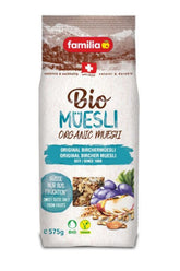 Familia front package view showing organic Bircher müesli benefits