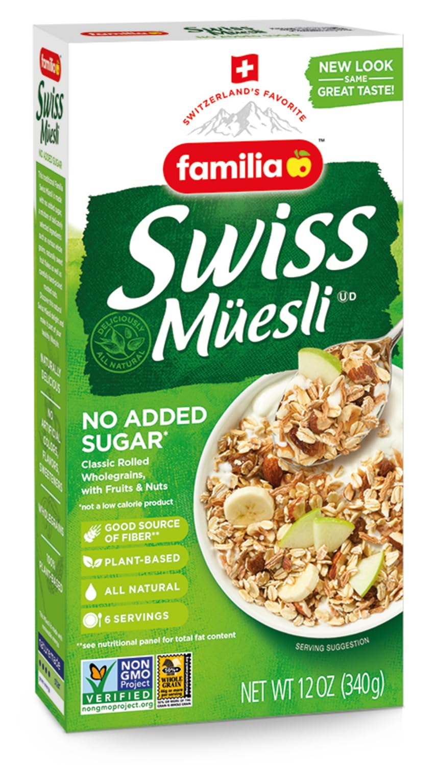 Familia front packaging showing product name and no added sugar benefit