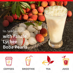 Fanale pearls served in a small bowl ready to top drinks, emphasizing quick serving benefit