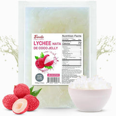 Fanale jar front packaging showing lychee coconut jelly, attractive shelf appeal
