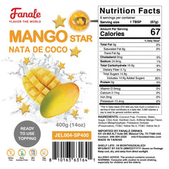Fanale mango star shape closeup highlighting playful topping appeal