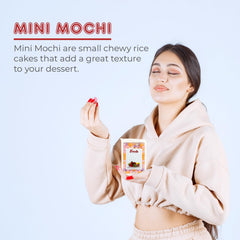 Fanale close-up of mochi texture, revealing soft chewy interior benefit