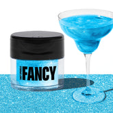 Fancy Sprinkles front packaging showing aquamarine glitter jar and label, clear identification