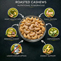 Farm Fresh Nuts hand holding a cashew to show size and portion control benefit