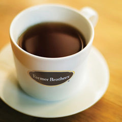 DIRECT COFFEE TEA EST 2019 Farmer Bros pour over cup emphasizing clear chocolate notes