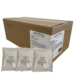 Farmer Brothers front packaging showing case-ready spice chai mix, easy stocking benefit