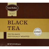 Farmer Brothers front packaging showing 100 individually wrapped tea bags for easy service