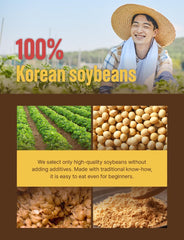 FARMER QUEEN raw Korean soybeans display indicating authentic ingredient benefit
