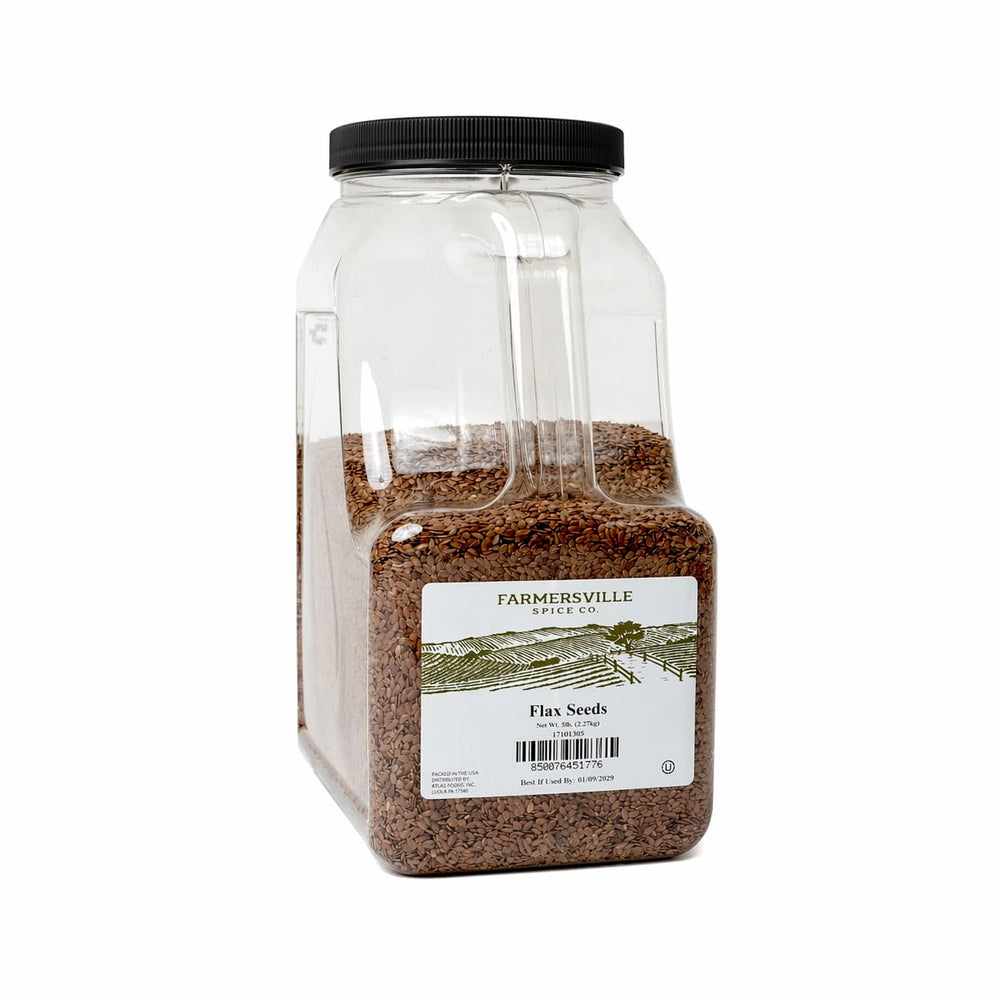 Farmersville Spice Co 5 lb handle jug front view showing packaging and brand benefits