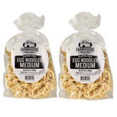Farmhouse Preserve front packaging showing gluten free double yolk noodles benefit of clear labeling