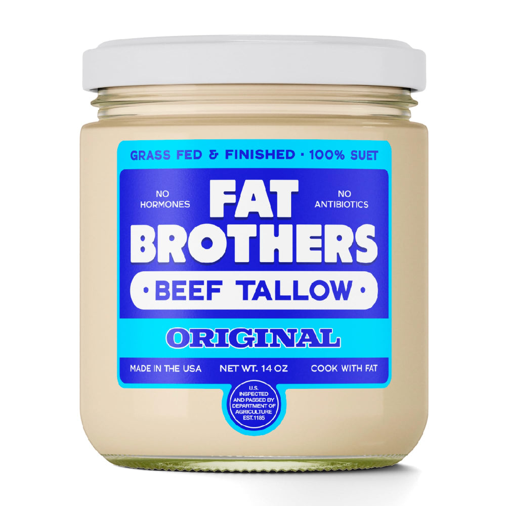 Fat Brothers front jar showing label and 14oz size benefit