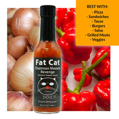 Fat Cat sauce poured on taco illustrating bold flavor and spicy finish enhancement