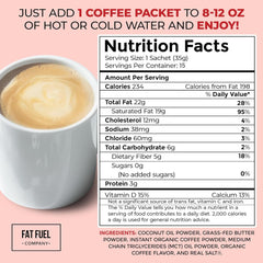 The Fat Fuel Company single-serve packet opened ready for easy on-the-go use