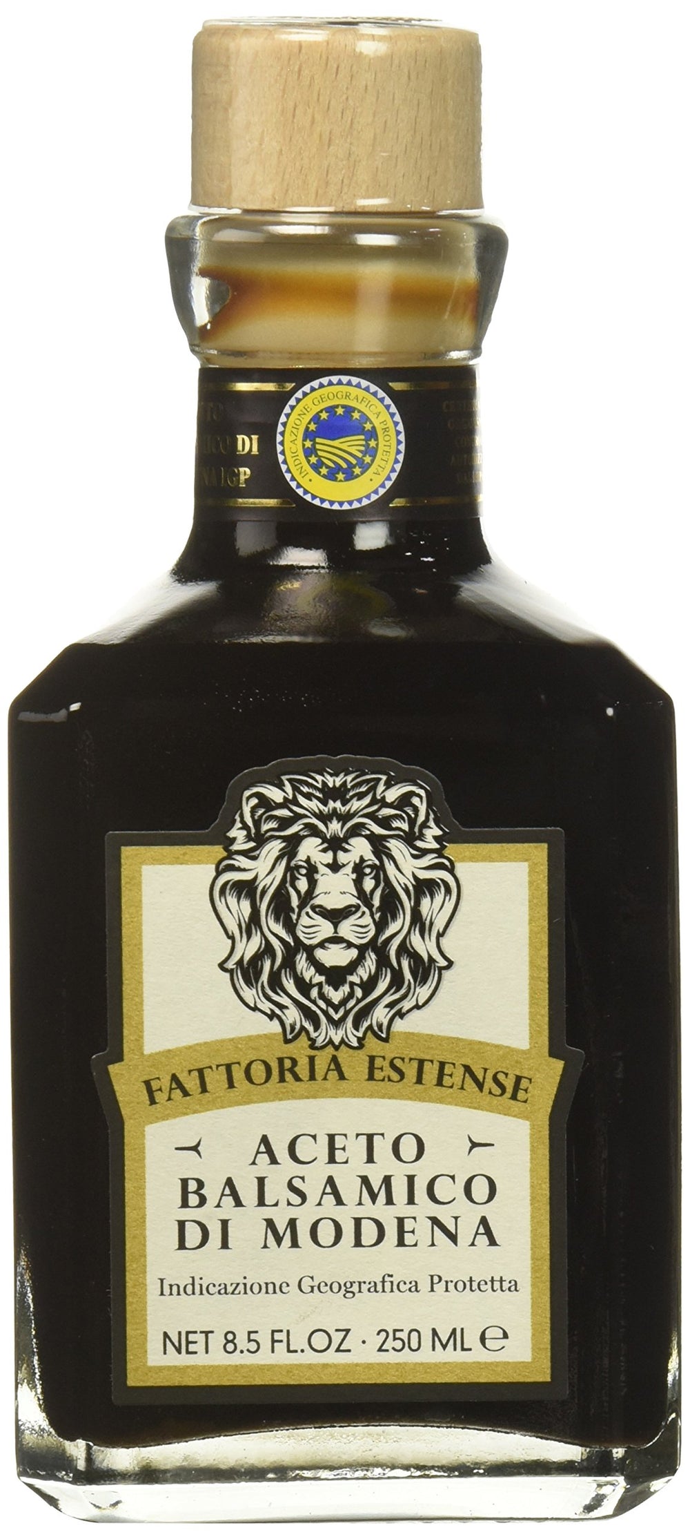 Fattoria Estense front packaging showing elegant label and size benefits