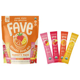 Fave Mix Inc. front packaging showing variety pack and USDA organic badge