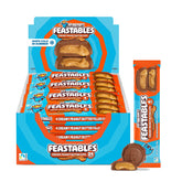 Feastables front packaging showing box of 24 packs, clear portioning benefit