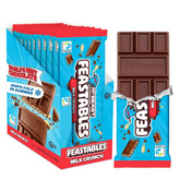 Feastables MrBeast front packaging showing king-size 10-count box and branding benefit