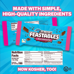 Feastables MrBeast individual wrapper detail emphasizing portability
