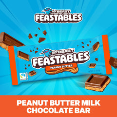 Feastables MrBeast close-up cross-section showing peanut butter layer and texture