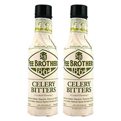 Fee Brothers celery bitters two-pack front view showing bottles and label for bar-ready savory flavor