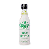 Fee Brothers lime bitters front view showing bottle and citrus benefit