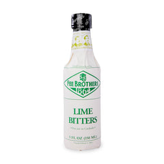 Fee Brothers lime bitters front view showing bottle and citrus benefit