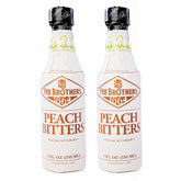 Fee Brothers peach bitters front packaging showing bottle and brand benefit of flavor