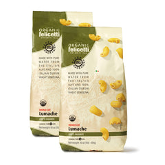 Felicetti front packaging showing organic lumache shells and two-pack benefit