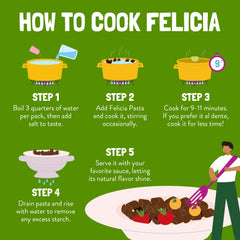 felicia cooked buckwheat mezzi rigatoni in bowl with sauce showing satisfying meal