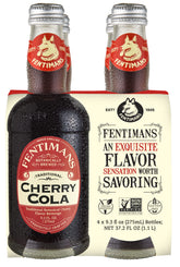 Fentimans front bottle showing cherry cola label and natural ingredients benefit