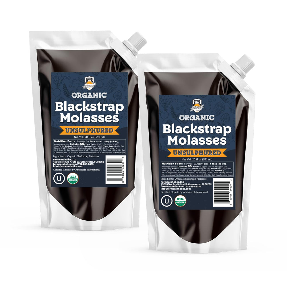 Fermentaholics front pouch showing brand and 20 oz size, easy storage benefit