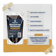 Fermentaholics pouring from spouted pouch into measuring spoon, precise pouring benefit