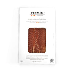 FERMIN front packaging showing 2 oz vacuum-sealed ham and authentic label benefit of freshness