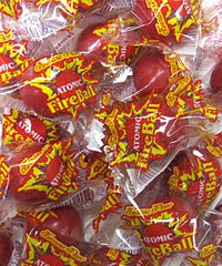 Ferrara Pan Atomic Fireballs front packaging showing bold logo and resealable bag for freshness