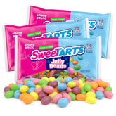 Ferrara SweeTARTS front packaging showing three 3.5 oz bags, bright and portable