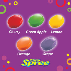Ferrara Wonka Spree pieces arranged by flavor showing variety and bold colors