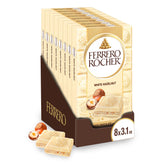 Ferrero Rocher front box showing eight individually wrapped bars and elegant packaging