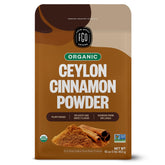 FGO front packaging of organic Ceylon cinnamon showing brand and 16oz size benefit freshness