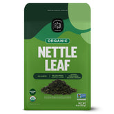 FGO nettle leaf front packaging showing organic seal and 4oz pouch for easy storage