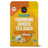FGO front packaging showing organic turmeric ginger tea benefits